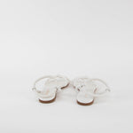 Gianvito Rossi White Leather Knot Flat Sandals