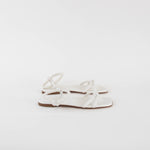 Gianvito Rossi White Leather Knot Flat Sandals