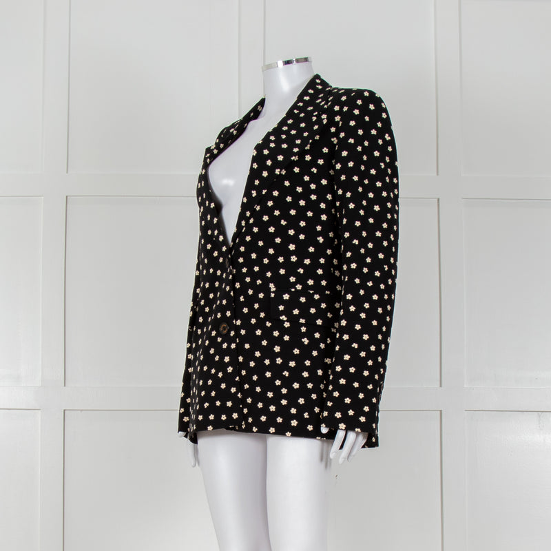 Fabienne Chapot Black Cream Daisy Print Blazer