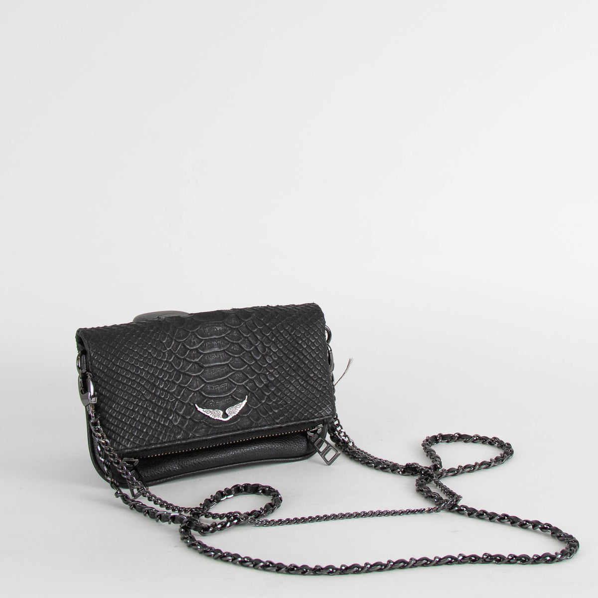 Zadig & Voltaire Preloved Black Rock Nano Savage Clutch Bag