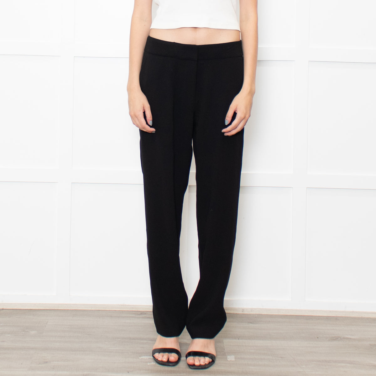 Joseph Black Wool Blend High Waisted Trousers
