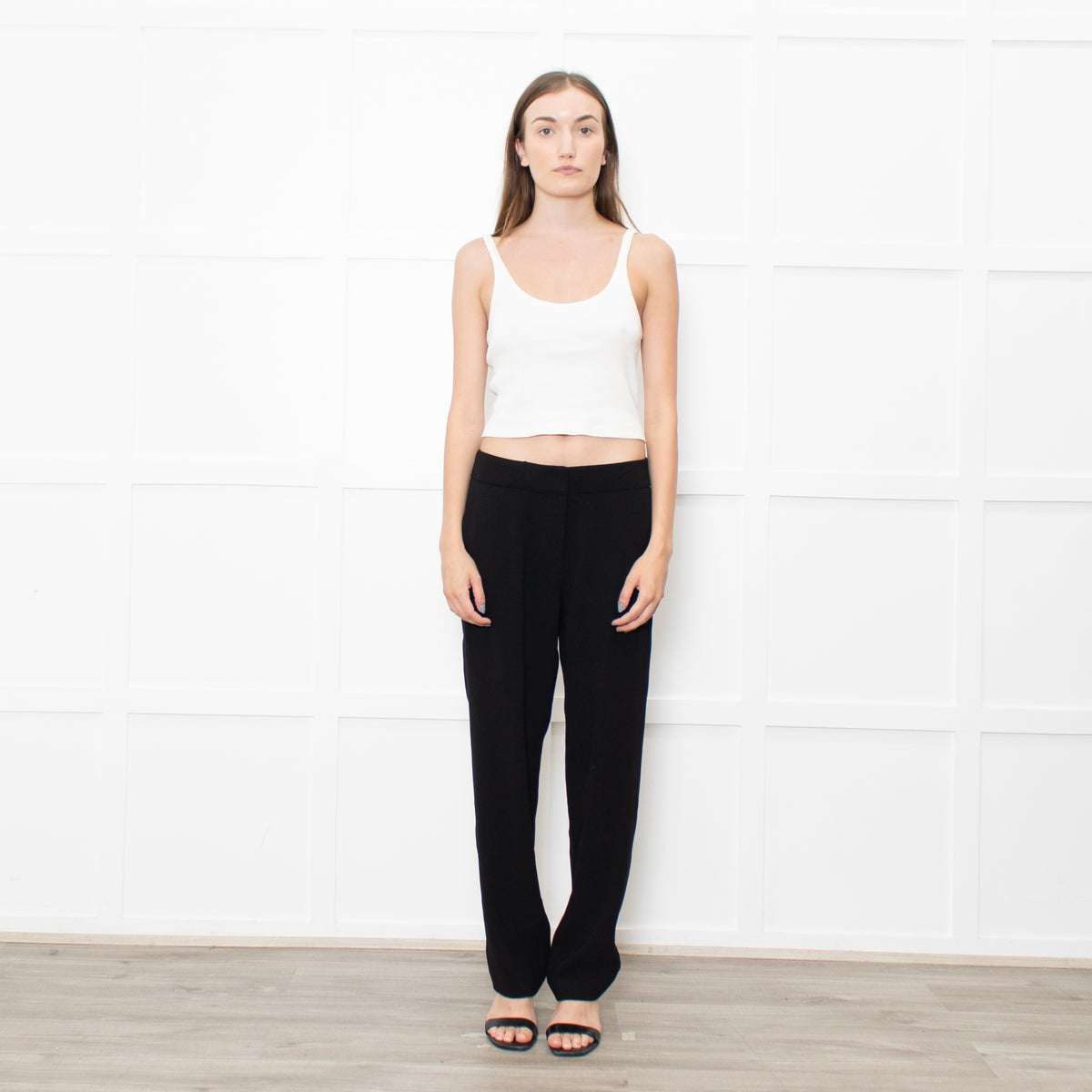 Joseph Black Wool Blend High Waisted Trousers
