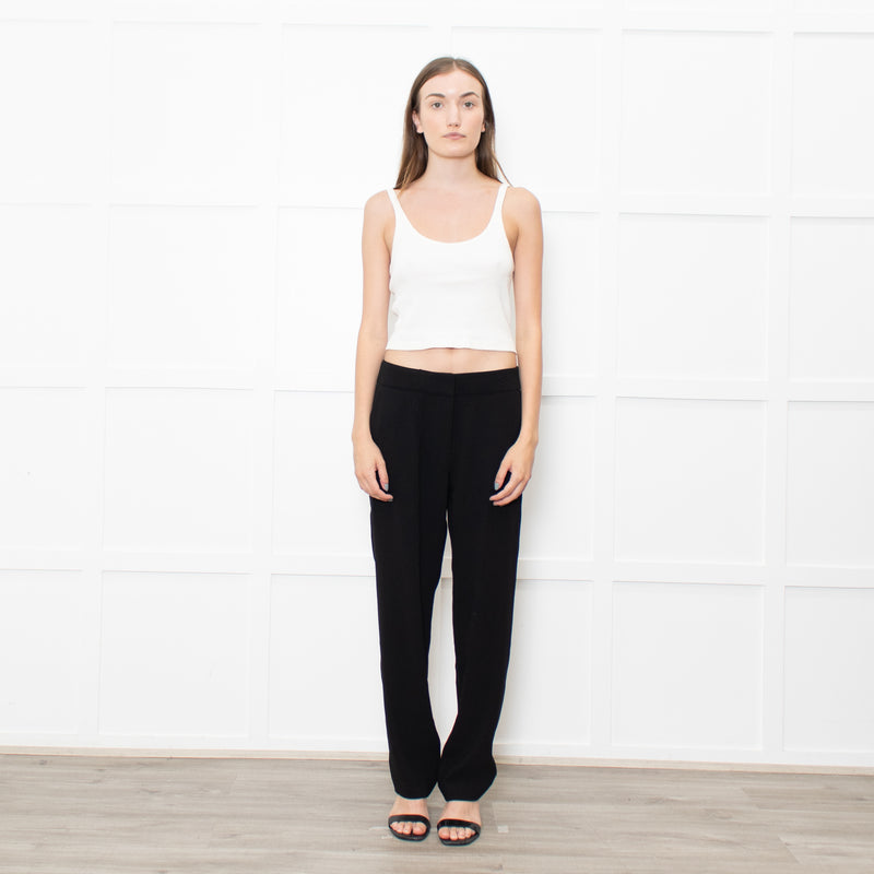 Iris & Ink Black Straight Leg Trousers