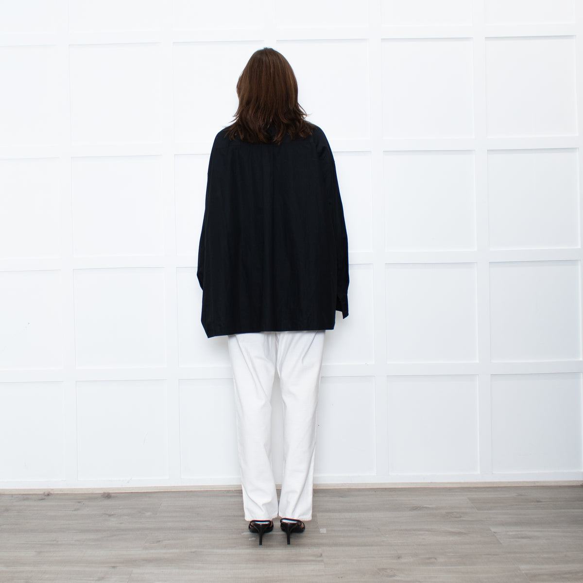 Armarium Black Cotton Oversized Shirt