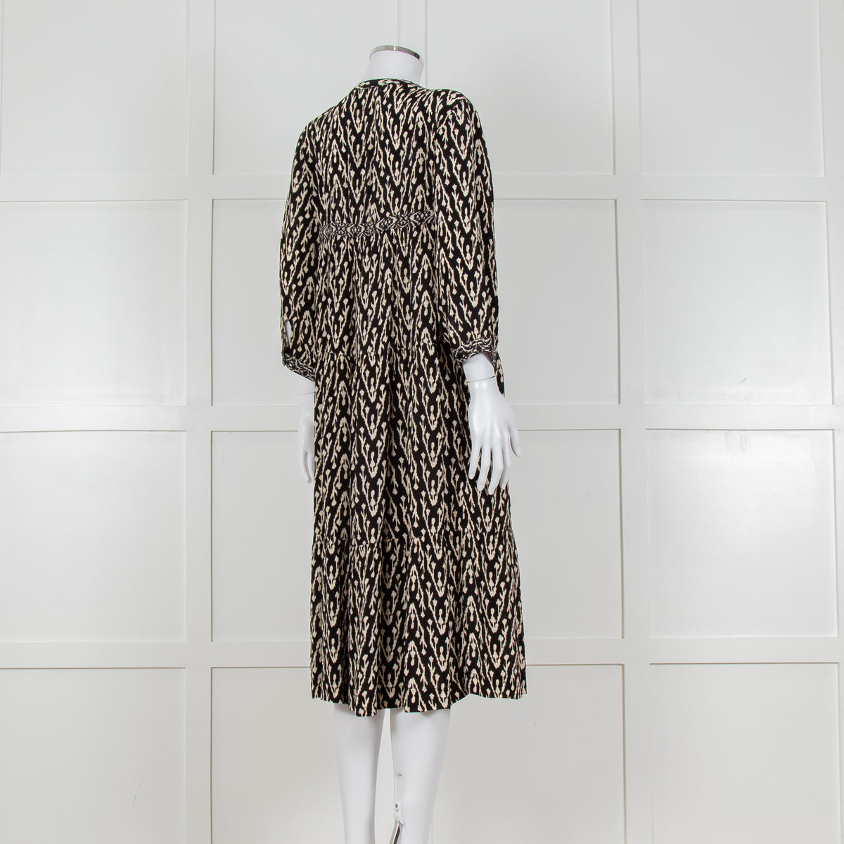 Ba&sh Black and White Printed Long Sleeve Tunic Dress