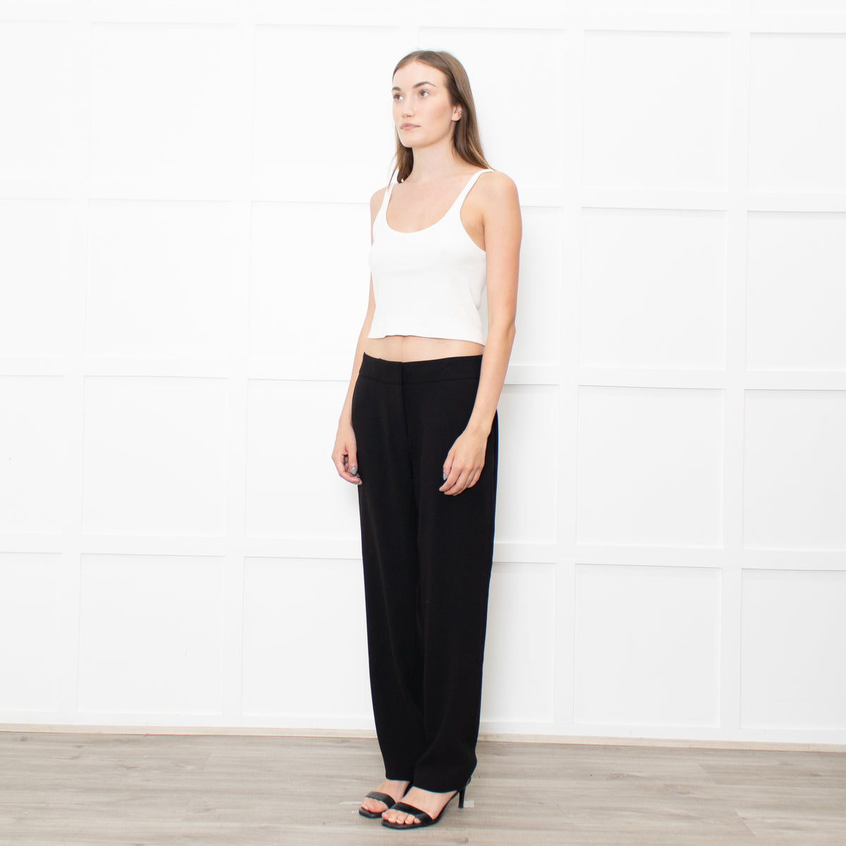 Joseph Black Wool Blend High Waisted Trousers