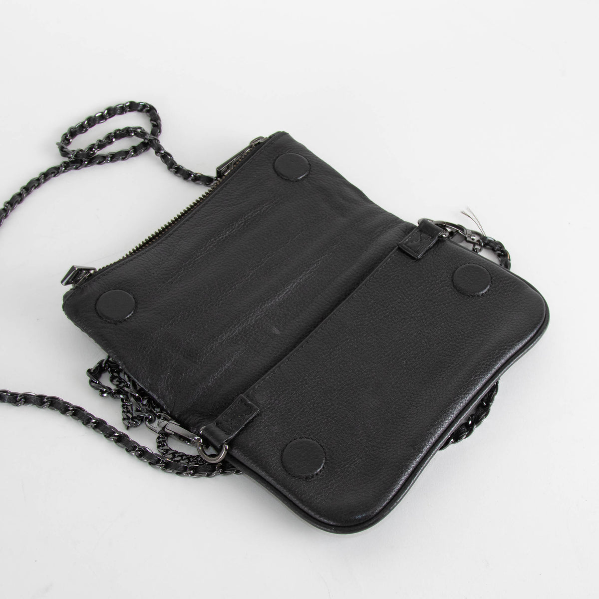 Zadig & Voltaire Preloved Black Rock Nano Savage Clutch Bag