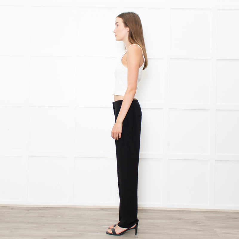 Iris & Ink Black Straight Leg Trousers