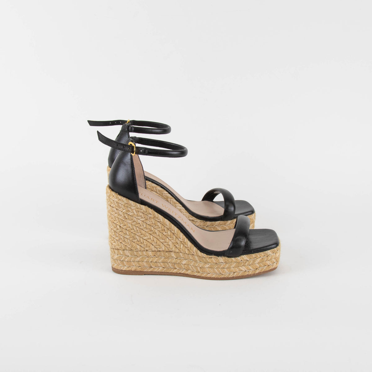 Stuart Weitzman Black Nudistcurve Sandal