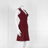 Herve Leger Burgundy Bandage Mini Dress with Flared Skirt
