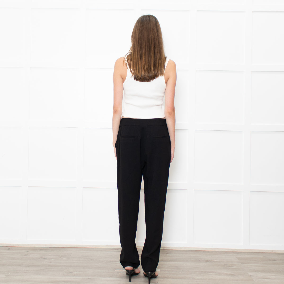 Iris & Ink Black Straight Leg Trousers