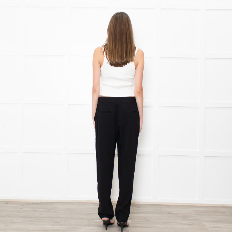Iris & Ink Black Straight Leg Trousers