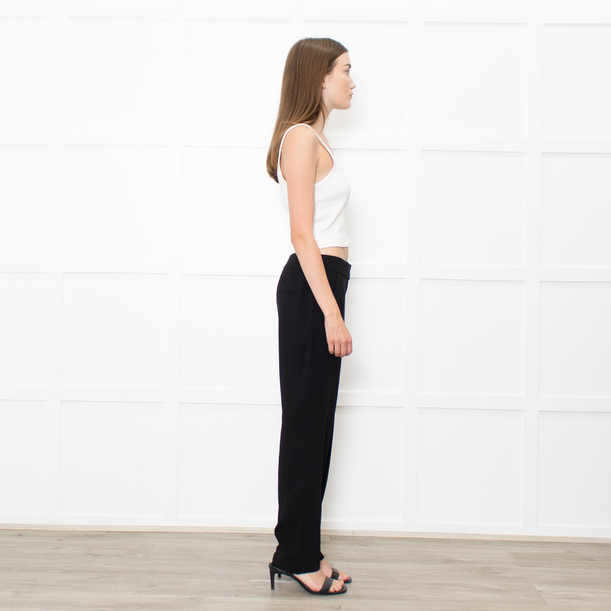 Iris & Ink Black Straight Leg Trousers