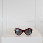 Chanel Burgundy Frame Side CC Logo Sunglasses