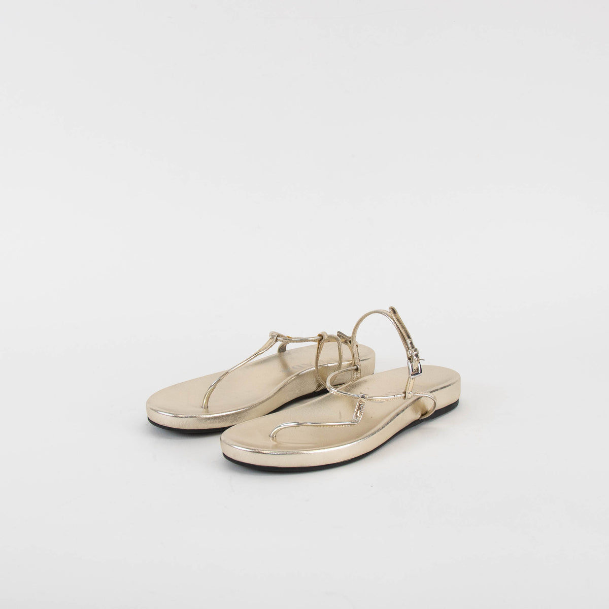 Prada Gold Metallic Flat Thong Sandal