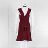 Herve Leger Burgundy Bandage Mini Dress with Flared Skirt