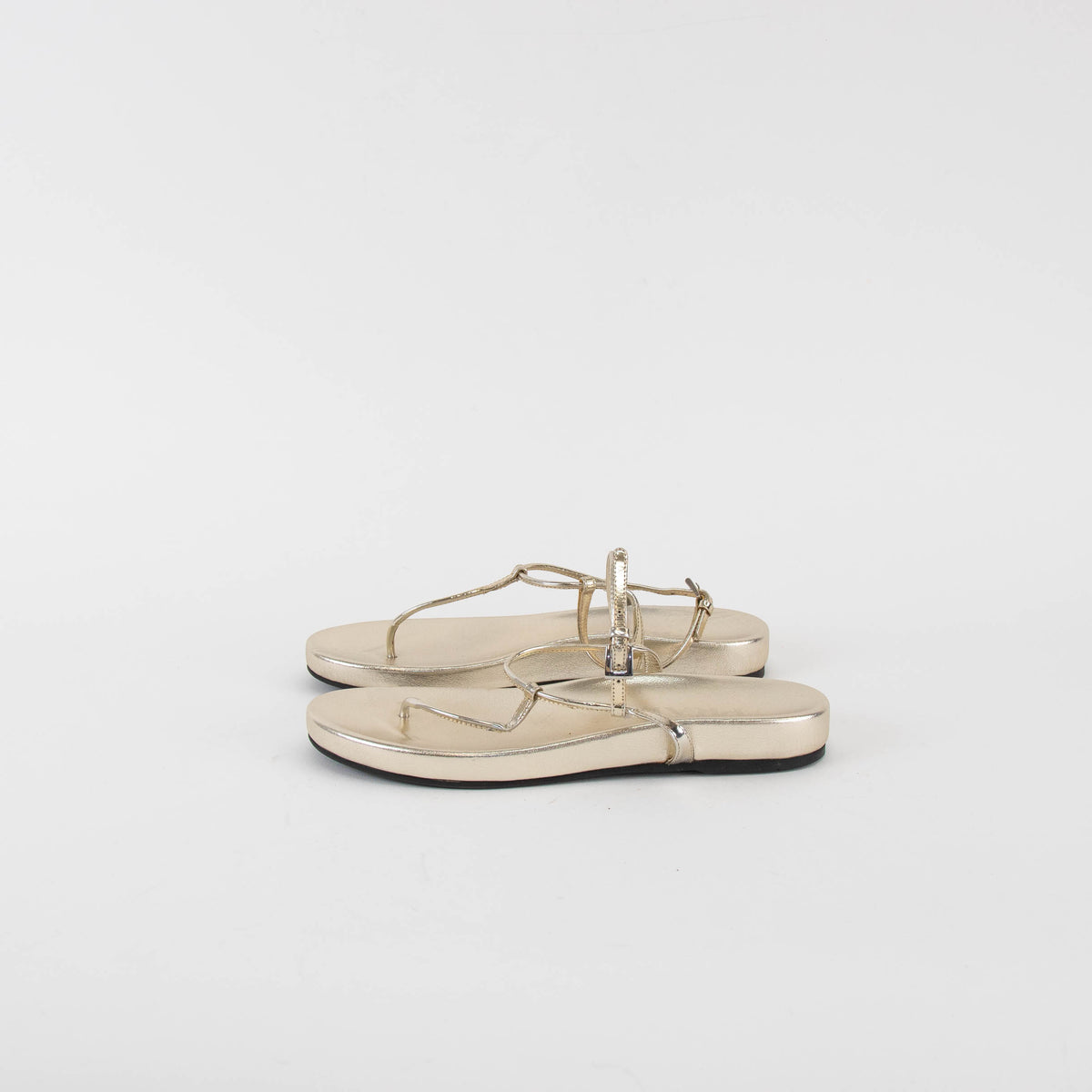 Prada Gold Metallic Flat Thong Sandal