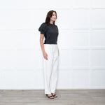 Alexander Mcqueen Grey and Navy Constrast Puff Sleeve Knit with Crystal Button Embellishment