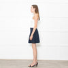 Theory Navy Pleated Textured Fabric Mini Skirt