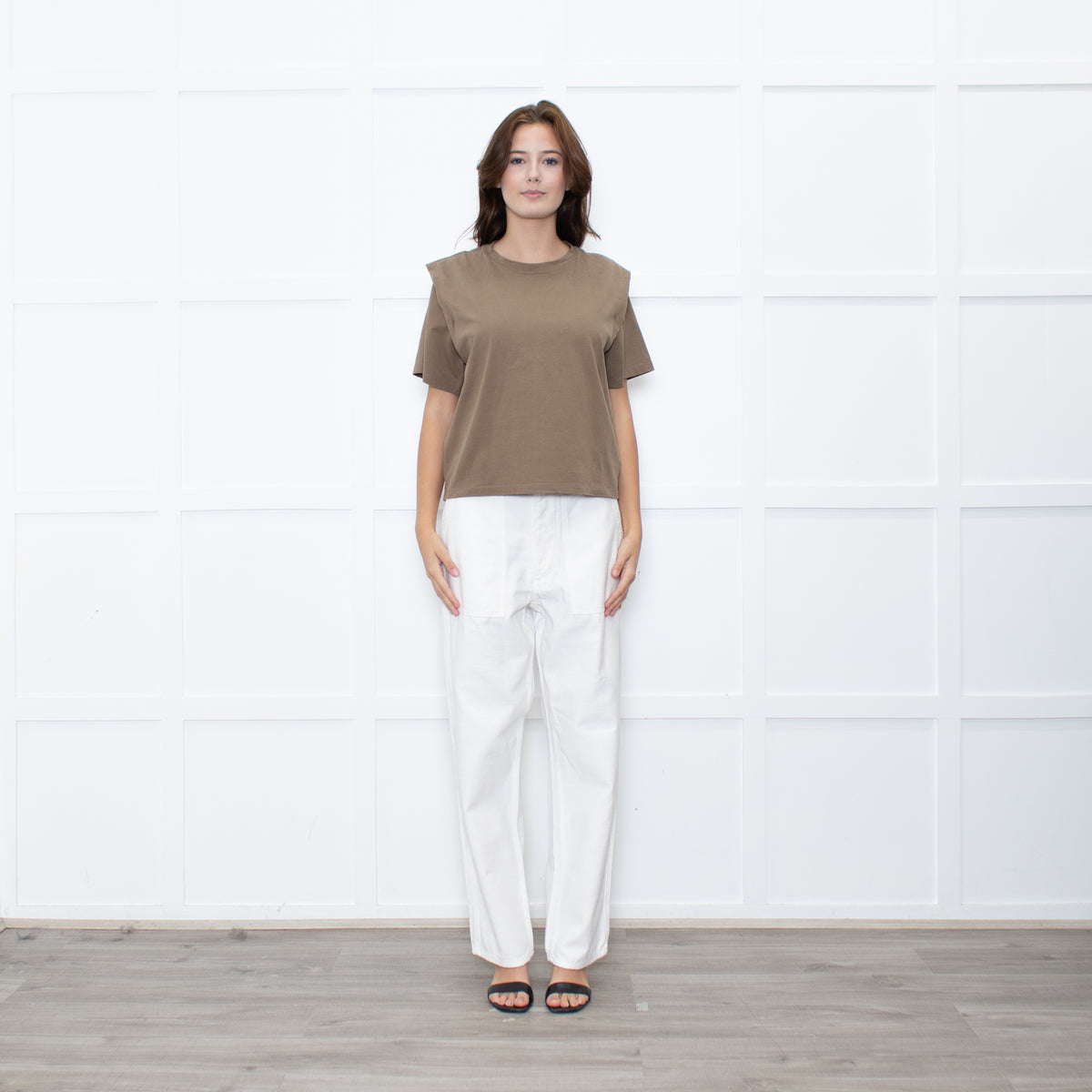 Isabel Marant Brown Tuck Shoulder T-Shirt