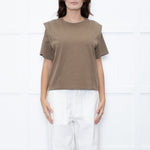 Isabel Marant Brown Tuck Shoulder T-Shirt