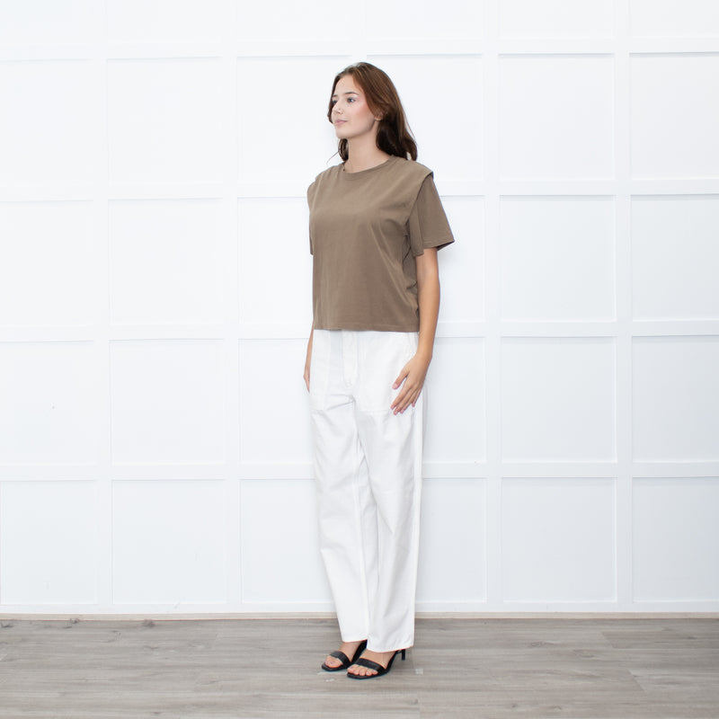 Isabel Marant Brown Tuck Shoulder T-Shirt