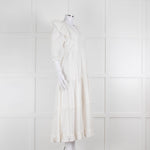 Neve & Noor White Broderie Anglaise Puff Sleeve Maxi Dress