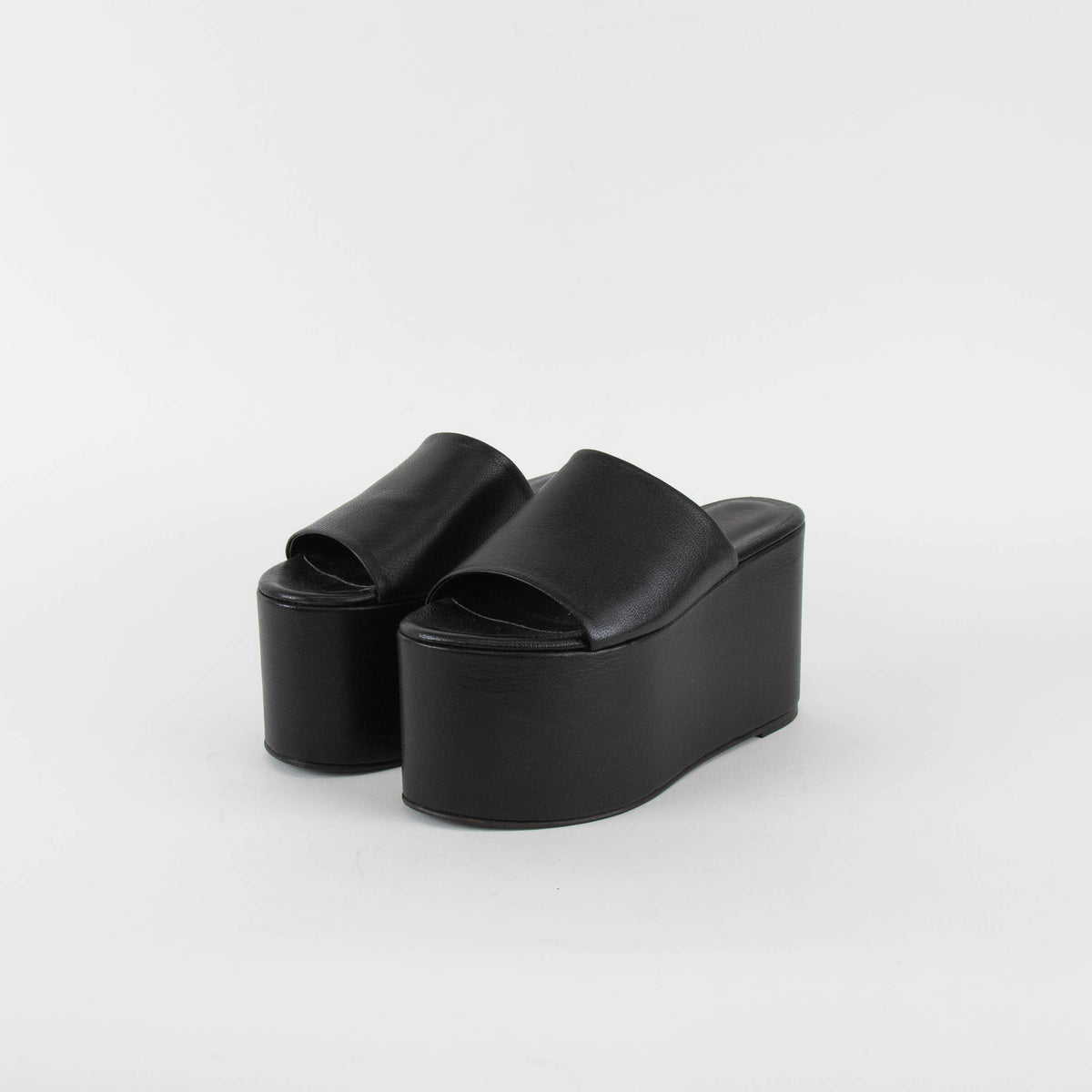 Simon Miller Black Wedge Open Mules