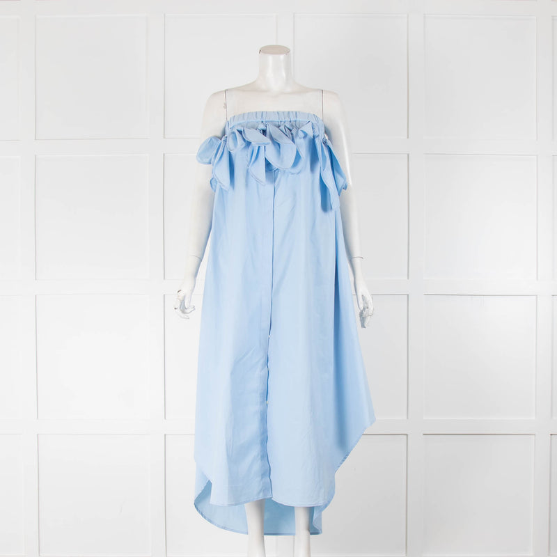 MSGM Pale Cotton Bandeau Dress With Ties