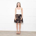 Dolce & Gabbana Black Brown Coin Print Textured Mini Skirt