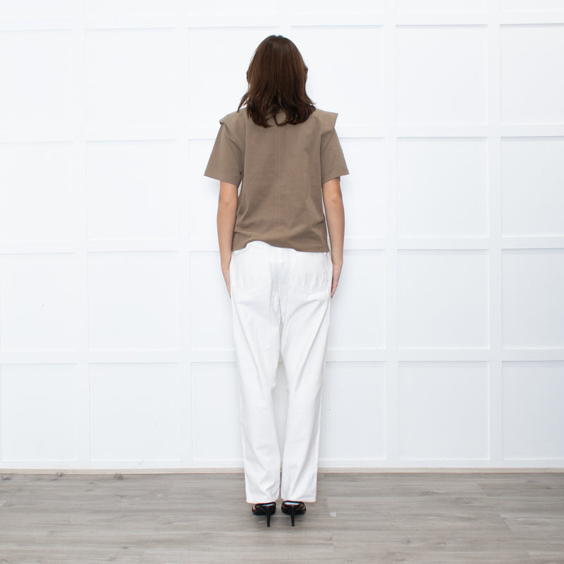 Isabel Marant Brown Tuck Shoulder T-Shirt