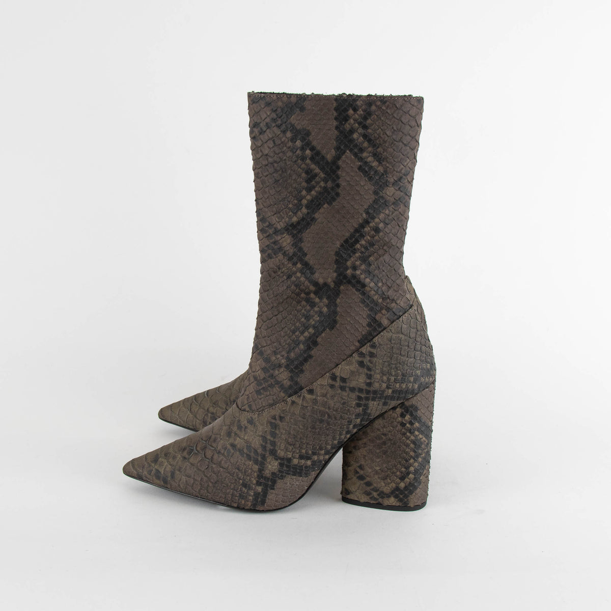 Yeezy Season 7 Embossed Khaki Ankle Boots