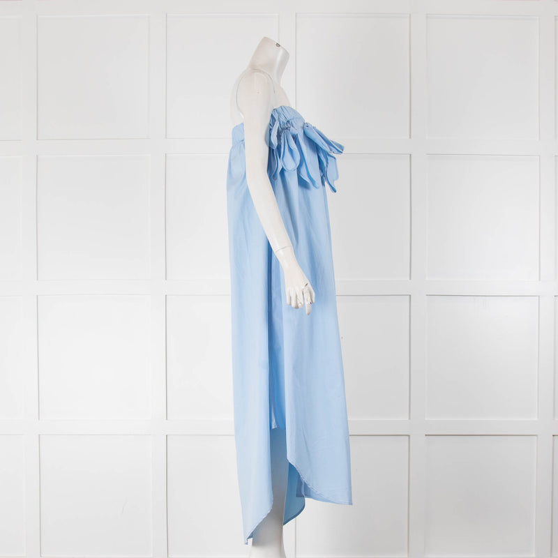 MSGM Pale Cotton Bandeau Dress With Ties