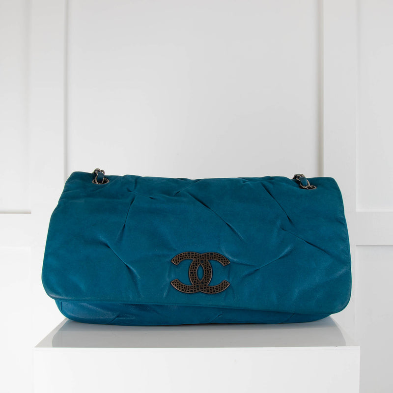 Chanel Glint East West Flap Bag in Turquoise