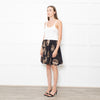 Dolce & Gabbana Black Brown Coin Print Textured Mini Skirt