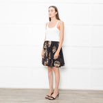 Dolce & Gabbana Black Brown Coin Print Textured Mini Skirt