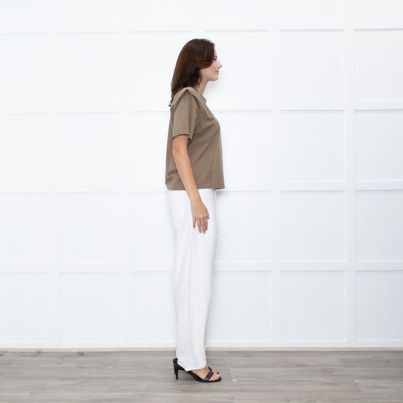 Isabel Marant Brown Tuck Shoulder T-Shirt