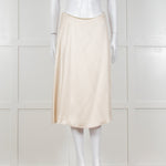 Theory Cream Textured Flap Front Knee Length Skirt