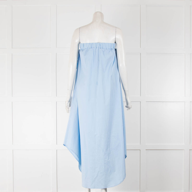 MSGM Pale Cotton Bandeau Dress With Ties
