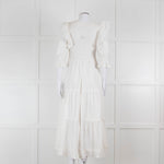 Neve & Noor White Broderie Anglaise Puff Sleeve Maxi Dress
