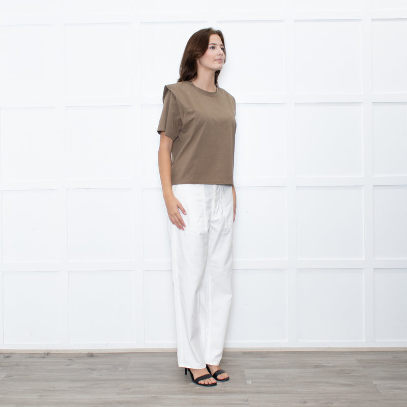 Isabel Marant Brown Tuck Shoulder T-Shirt