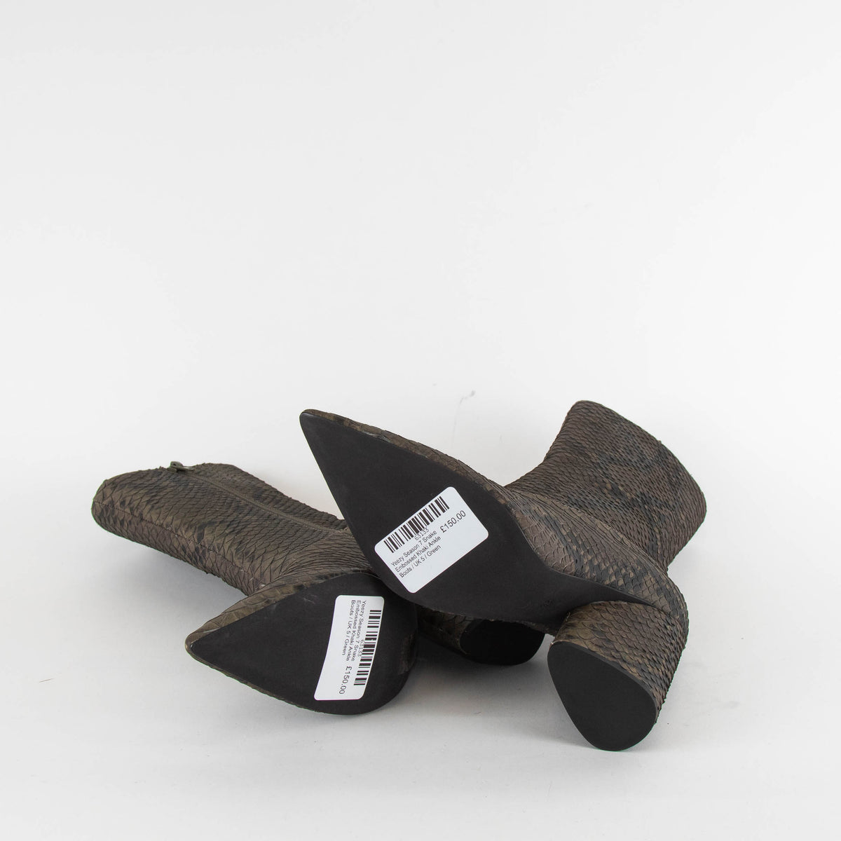 Yeezy Season 7 Embossed Khaki Ankle Boots