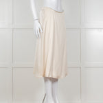 Theory Cream Textured Flap Front Knee Length Skirt