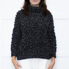 Christian Dior Black White Specked Bubble Roll Neck Jumper