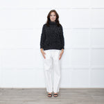 Christian Dior Black White Specked Bubble Roll Neck Jumper