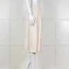 Theory Cream Textured Flap Front Knee Length Skirt