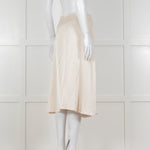 Theory Cream Textured Flap Front Knee Length Skirt