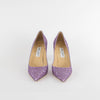 Jimmy Choo Purple Glitter Agnes Romy Heel Shoes