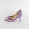 Jimmy Choo Purple Glitter Agnes Romy Heel Shoes