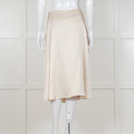 Theory Cream Textured Flap Front Knee Length Skirt